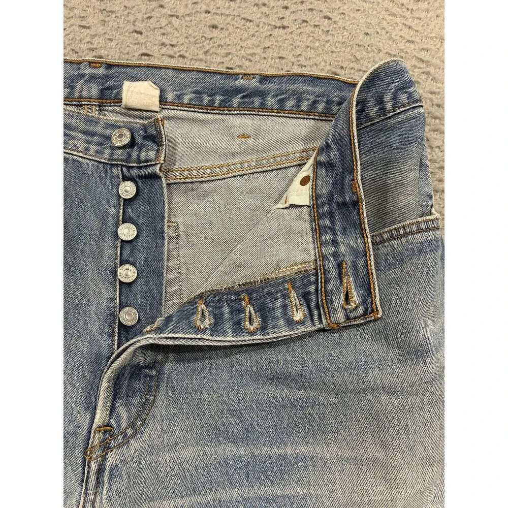 Levis 501XX Jeans Mens 40x30 Blue Straight Leg Denim Light Wash Button Fly VTG